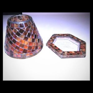 RETIRED PARTYLITE GLOBAL FUSION  SHADE AND TRAY